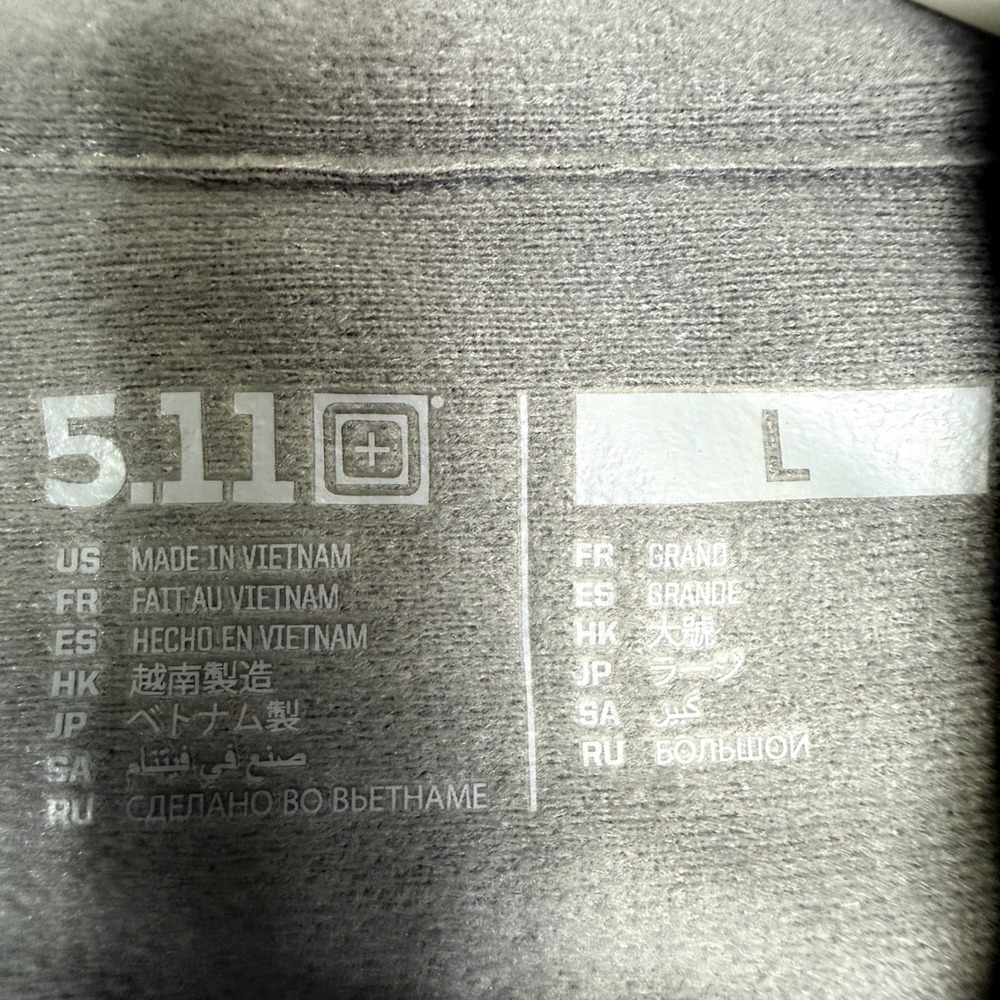 5.11 Tactical Mens Fleece Full Zip Jacket Blue Horizon Grid 72244 Large L - Picture 6 of 10
